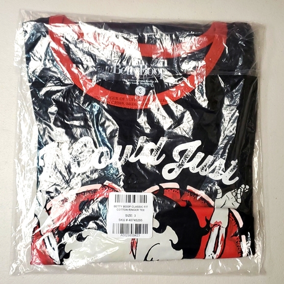 ❤️NWT VINTAGE TORRID BETTY BOOP HALLOWEEN RINGER TEE - MONSTER ZOMBIE PLUS SIZE - Picture 6 of 12